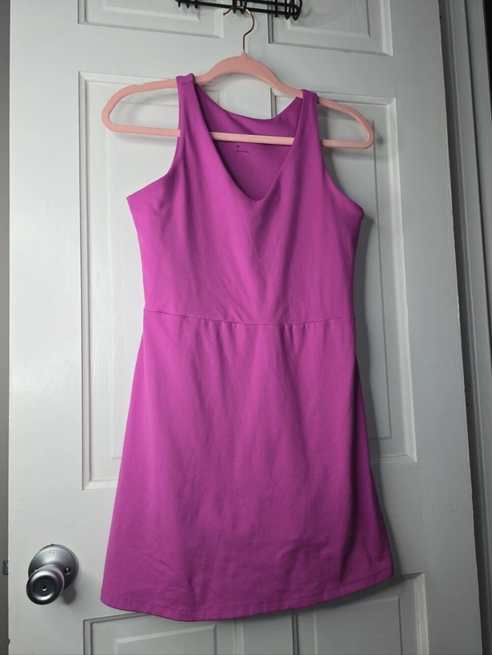 GAP Sleeveless V-Neck Dress in Bright Fuchsia